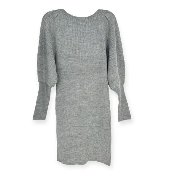 FRENCH CONNECTION NWT Vhari‎ Babysoft Rib Sweater Dress Mid-Grey Melange- M 90s - Picture 8 of 9